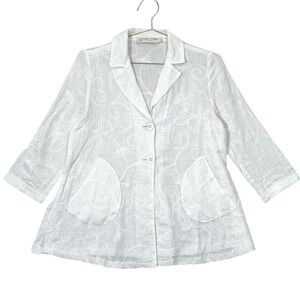 Clara Collins Paris blazer cotton floral Embroidered French Cottagecore Costal